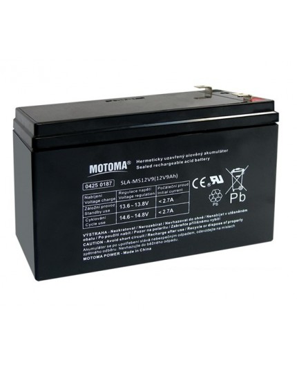 Olověná baterie - bezúdržbový akumulátor 12V - 9.0Ah - Motoma - MS12V9 | RBC17