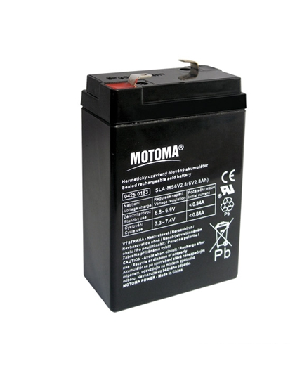 Olověná baterie - bezúdržbový akumulátor 6V - 2.8Ah - Motoma - MS6V2.8